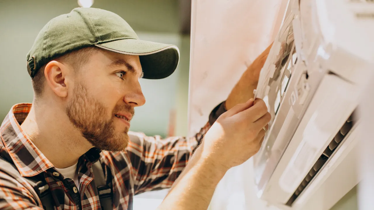 Split system air conditioning maintenance technician