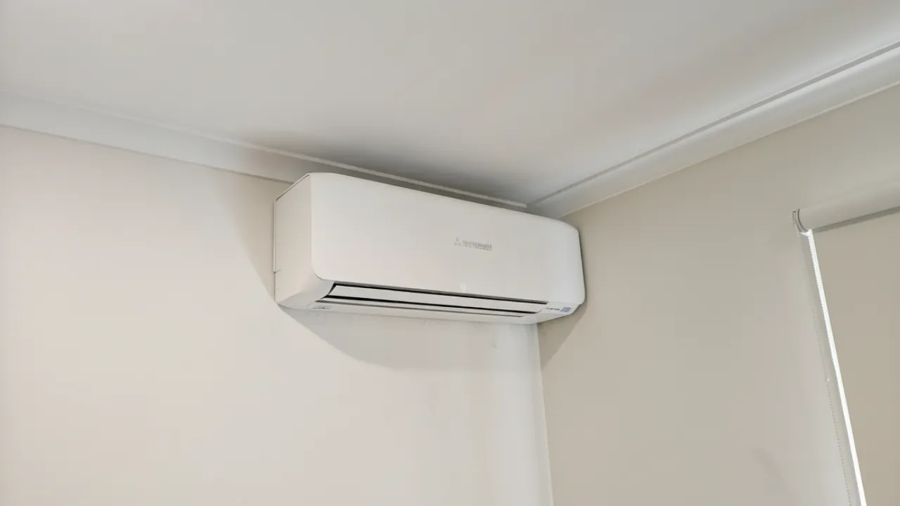 Indoor split system air conditioning unit installation